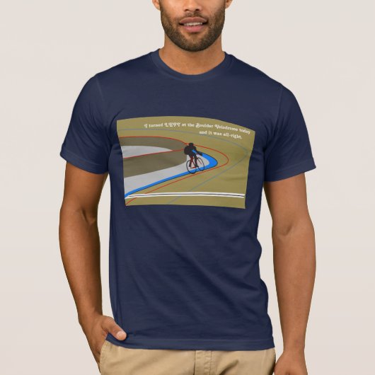Linksom bij het Velodrome van Boulder T-shirt (Voorkant)