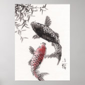 LinLi Chinese Waterverf Art Print - KOI Fish #2 (Voorkant)