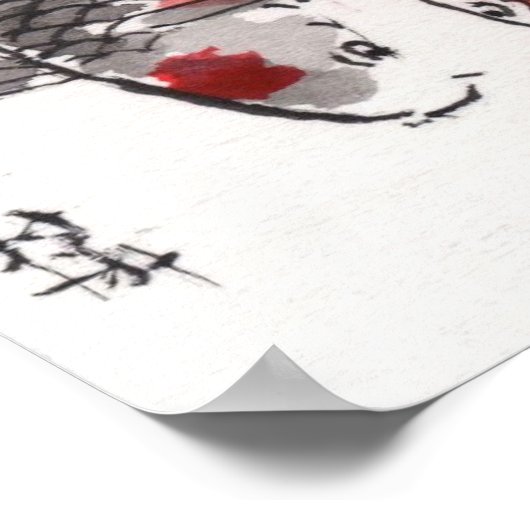 LinLi Chinese Waterverf Art Print - KOI Fish #3 (Hoek)