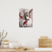 LinLi Chinese Waterverf Art Print - KOI Fish #5 (Keuken)