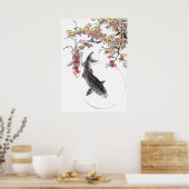LinLi Chinese Waterverf Art Print - KOI Fish #6 (Keuken)