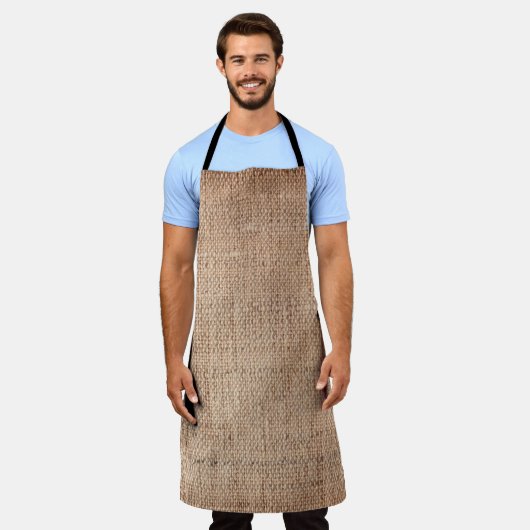 Linneenduck grove korrelcanvas, gemundeld vignet t schort (Gedragen)