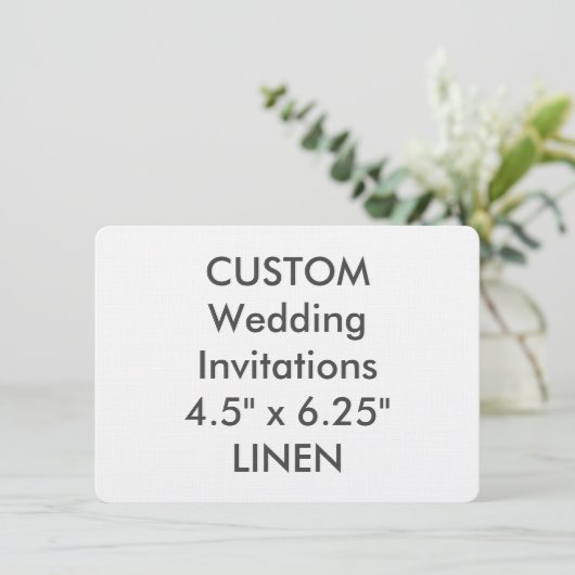 LINNEN 6,25 inch x 4,5 inch bruiloft uitnodiging (Staand voorkant)