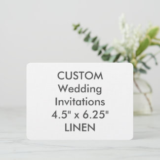 LINNEN 6,25 inch x 4,5 inch bruiloft uitnodiging