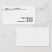 Linnen afgeronde Classic Elegant Plain Professiona Visitekaartje (Voorkant / Achterkant)