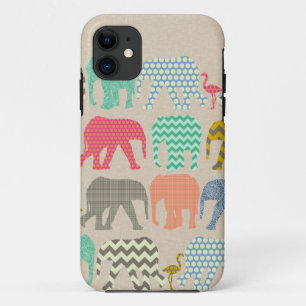 linnen baby olifanten en flamingos Case-Mate iPhone case