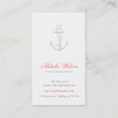 Linnen Beige  Anker Verticaal Visitekaartje (Voorkant)