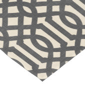 Linnen beige en houtskool moderne trellis korte tafelloper (Hoek)