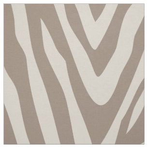 Linnen beige en mocha zebra print op grote schaal stof