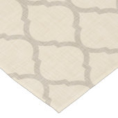 Linnen Beige en Taupe Marokkaanse Quatrefoil Korte Tafelloper (Hoek)