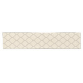 Linnen Beige en Taupe Marokkaanse Quatrefoil Korte Tafelloper (Horizontaal)