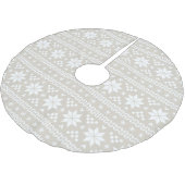 Linnen Beige en witte Fair Isle Patroon Kerstboom Rok (Gekanteld)