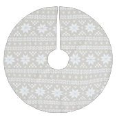 Linnen Beige en witte Fair Isle Patroon Kerstboom Rok (Voorkant)