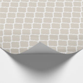 Linnen Beige en witte Marokkaanse Quatrefoil Cadeaupapier (Hoek)