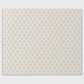 Linnen Beige en witte Marokkaanse Quatrefoil Cadeaupapier (Vlak)