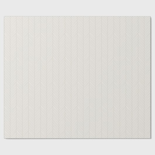 Linnen Beige en witte visgraat Cadeaupapier (Vlak)
