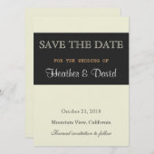 Linnen Beige Grijs Bewaar de datum Bruiloft uitnod Save The Date (Voorkant / Achterkant)