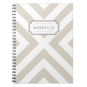 Linnen Beige Mod X Chevron Monogram Notitieboek