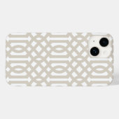 Linnen Beige Modern Trellis Case-Mate iPhone Case (Achterkant (horizontaal))
