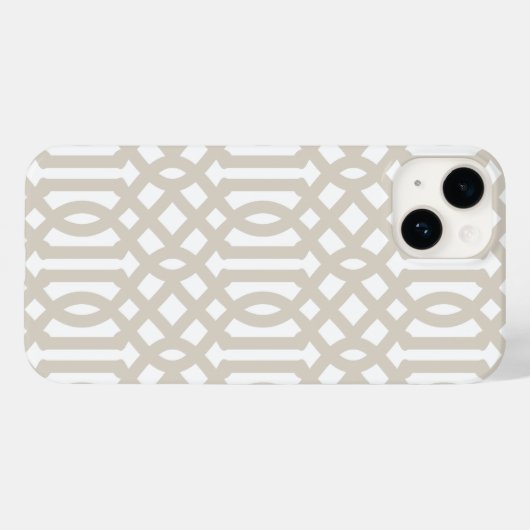 Linnen Beige Modern Trellis Case-Mate iPhone Case (Achterkant (horizontaal))