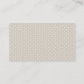 Linnen Beige Moderne Chevron en Polka Dots Visitekaartje (Achterkant)