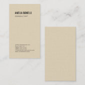 Linnen Beige Moderne Minimalistische Professional Visitekaartje (Voorkant / Achterkant)
