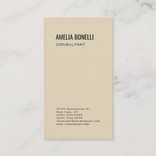 Linnen Beige Moderne Minimalistische Professional Visitekaartje