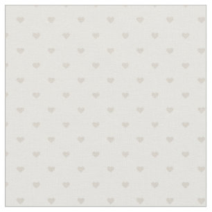 Linnen Beige Polka Dot Hearts Stof