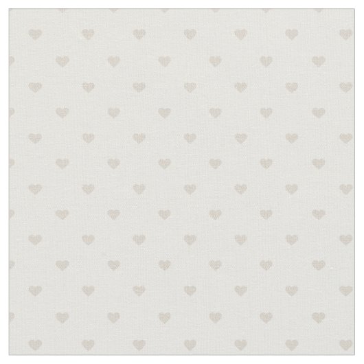 Linnen Beige Polka Dot Hearts Stof (Close Up)