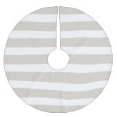 Linnen Beige Preppy Stripes Kerstboom Rok (Voorkant)