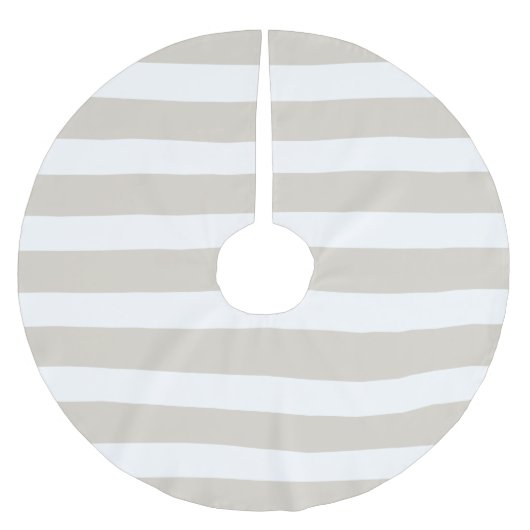 Linnen Beige Preppy Stripes Kerstboom Rok (Voorkant)