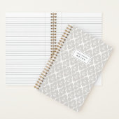 Linnen Beige Scheepsanker Ogee Gepersonaliseerd Notitieboek (Binnen)