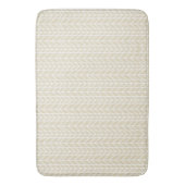 Linnen Beige Traditioneel Modern Herringbone Patro Badmat (Voorkant Verticaal)