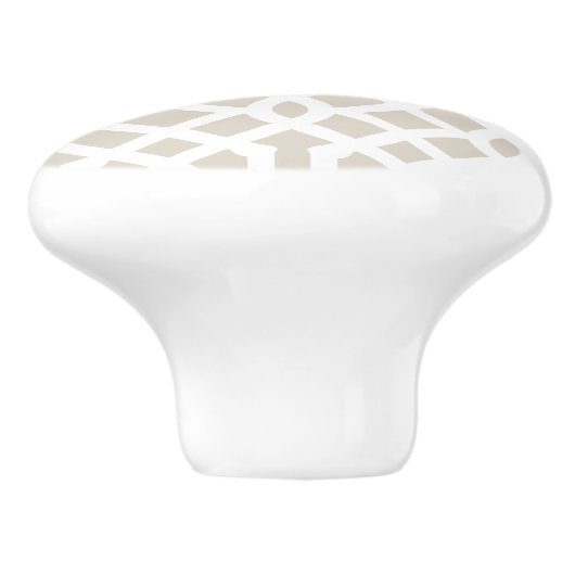 Linnen Beige Trellis Keramische Knop (Zijkant)