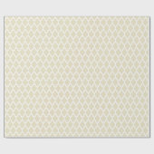 Linnen Beige Witte Marokkaanse Quatrefoil Patroon Cadeaupapier (Vlak)