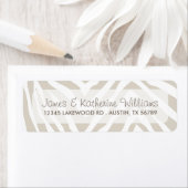 Linnen Beige Zebra Dierenprint Moderne bruiloft Etiket (Insitu)