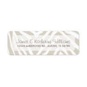 Linnen Beige Zebra Dierprint Moderne Bruiloft Etiket (Voorkant)