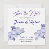 Linnen Bewaar de datum Bruiloft Bloemen Elegant Pl Save The Date (Voorkant)