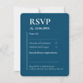 Linnen Blauwgroen RSVP Typografie Bruiloft (Voorkant)