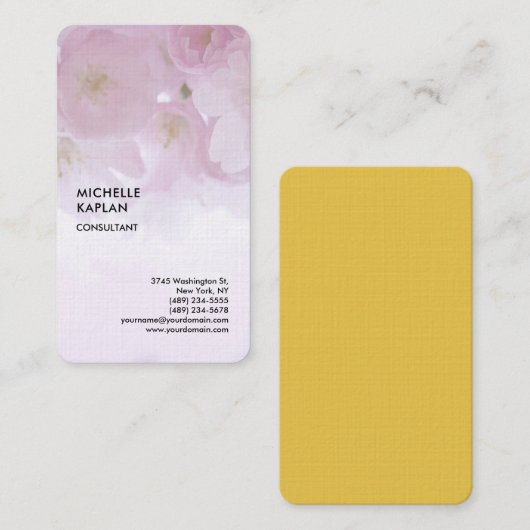 Linnen Bloemen Professioneel Exclusief Vrouwelijk Visitekaartje (Voorkant / Achterkant)