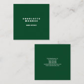 Linnen bos groen modern minimalistisch professiona vierkante visitekaartje (Voorkant / Achterkant)