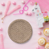 Linnen Bruin Stippen Chic Bride Tribe Rustic Moder Papieren Bordje (Feest)