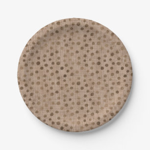 Linnen Bruin Stippen Chic Bride Tribe Rustic Moder Papieren Bordje