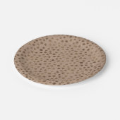 Linnen Bruin Stippen Chic Bride Tribe Rustic Moder Papieren Bordje (Gekanteld)