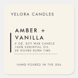 Linnen Cream Moderne Minimalistische Kaars Label S