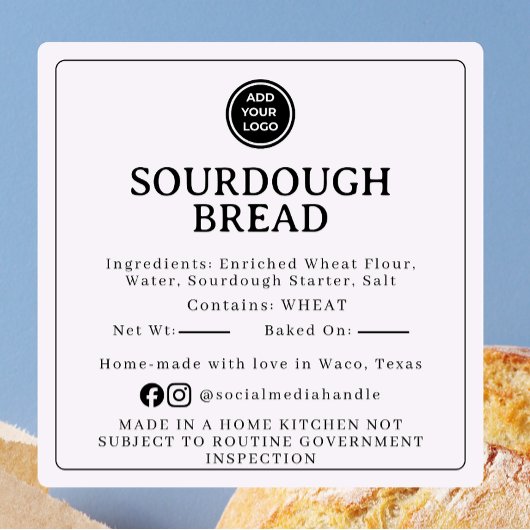 Linnen Crème Sourdough Ingrediënt Cottage Sticker