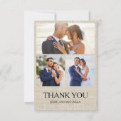 Linnen Design Wedding 4 Fotocollage Dank u Bedankkaart (Voorkant)