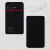 Linnen Eenvoudige Plain Zwart Rood Moderne Minimal Visitekaartje (Voorkant / Achterkant)