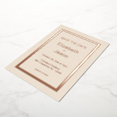 Linnen eenvoudige trouwkaart 'save the date' rose folie uitnodiging (Gedraaid)
