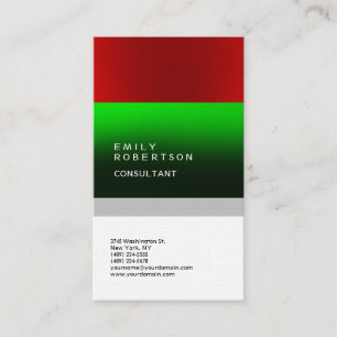 Linnen effen groen rood wit modern minimalistisch visitekaartje
